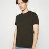Filippa K ROLL NECK TEE - Basic T-shirt - Dark Forest Green