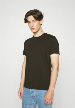 Filippa K ROLL NECK TEE - Basic T-shirt - Dark Forest Green